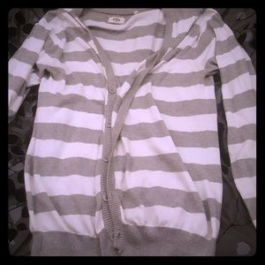 Grey white striped Men's XL sweater